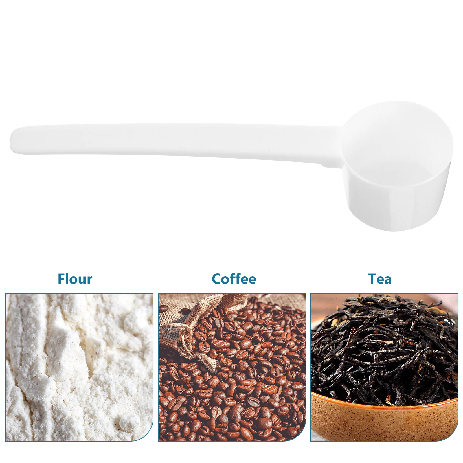 10 Pcs Coffee Concentrate Spoon Measuring Scoop Kitchen Tablespoon Cup White Teaspoons