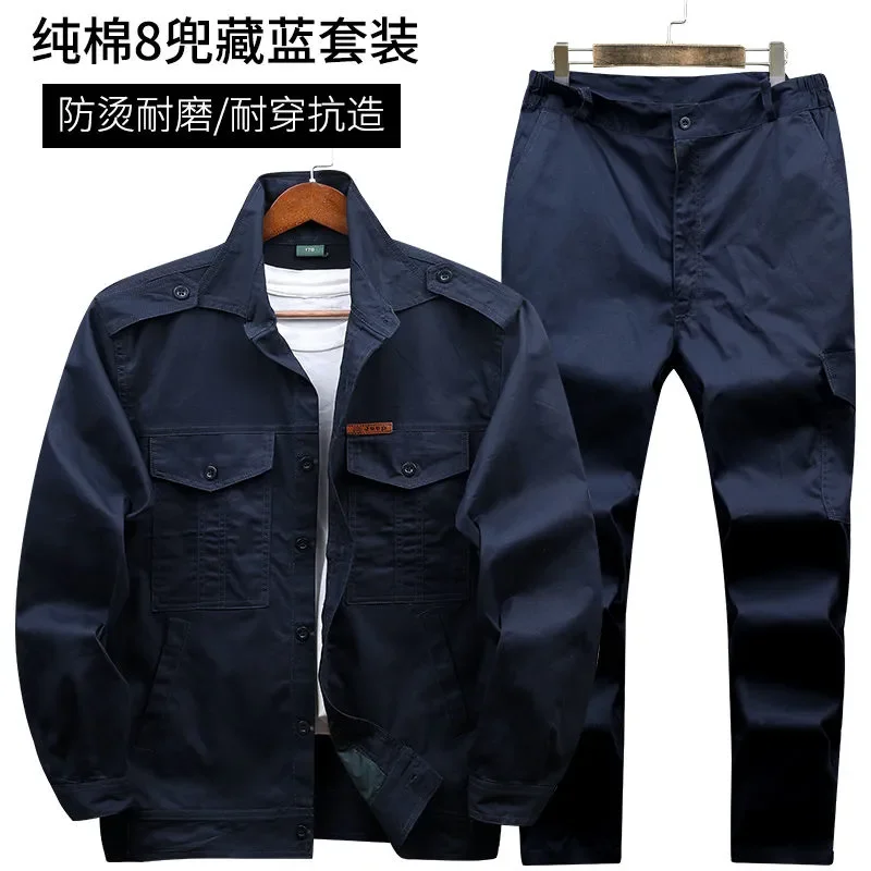 Summer Thin Long-sleeved Suit Welding Anti-scalding Auto Repair Dirty-resistant Breathable Men's Labor Protection Work Clothes