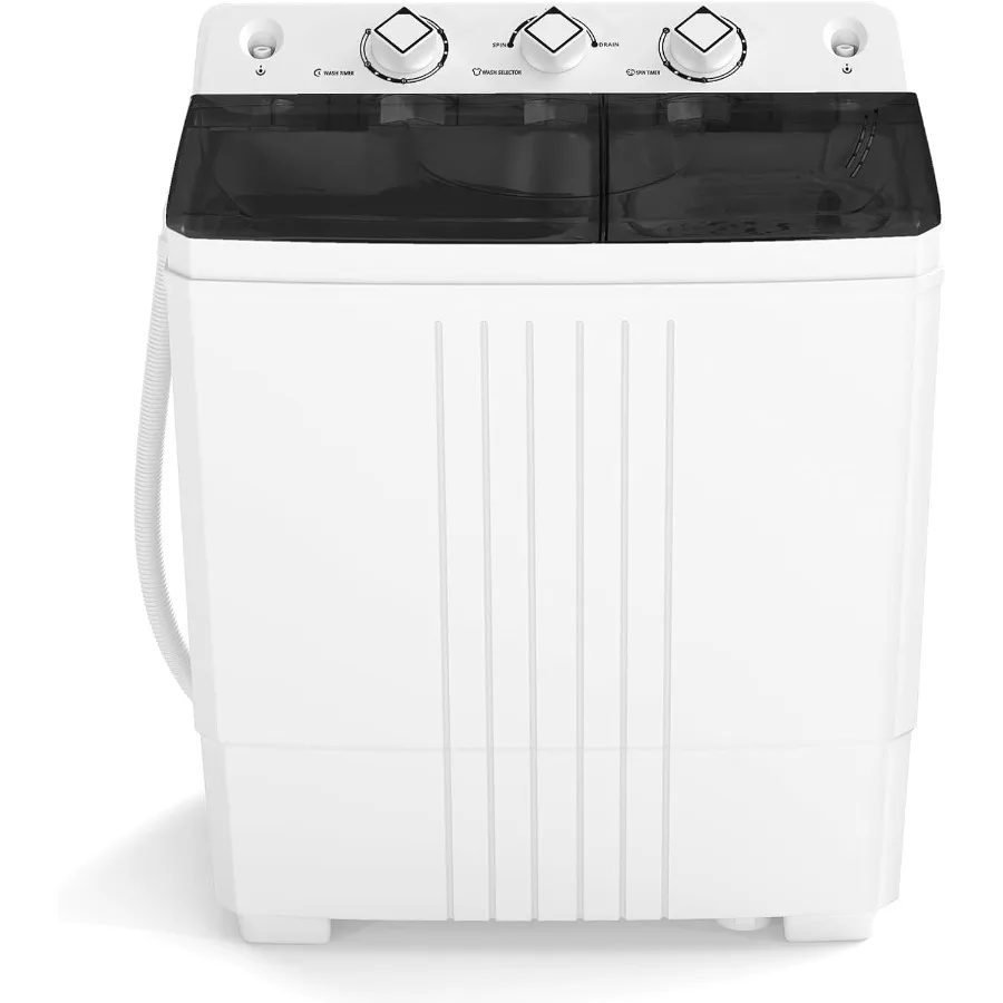 

Portable Washing Machine Twin Tub 20Lbs Capacity Compact Laundry Washer 12Lbs and Spinner(8Lbs) Durable Design for Apartment Do