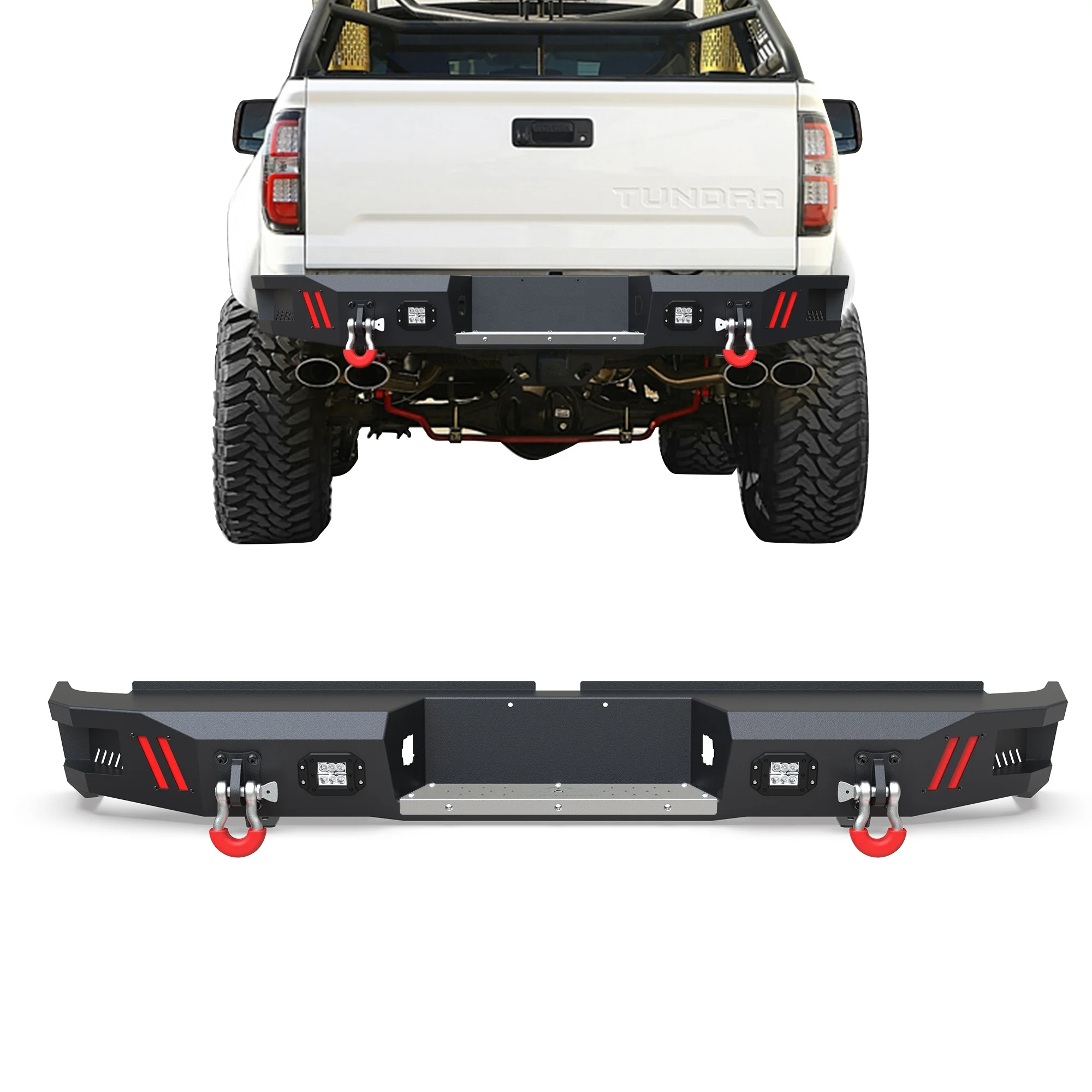 

Bumper Bar With Antiskid Plate And 2x18W LED Lights For Tundra 2007-2013,Textured Black Rear