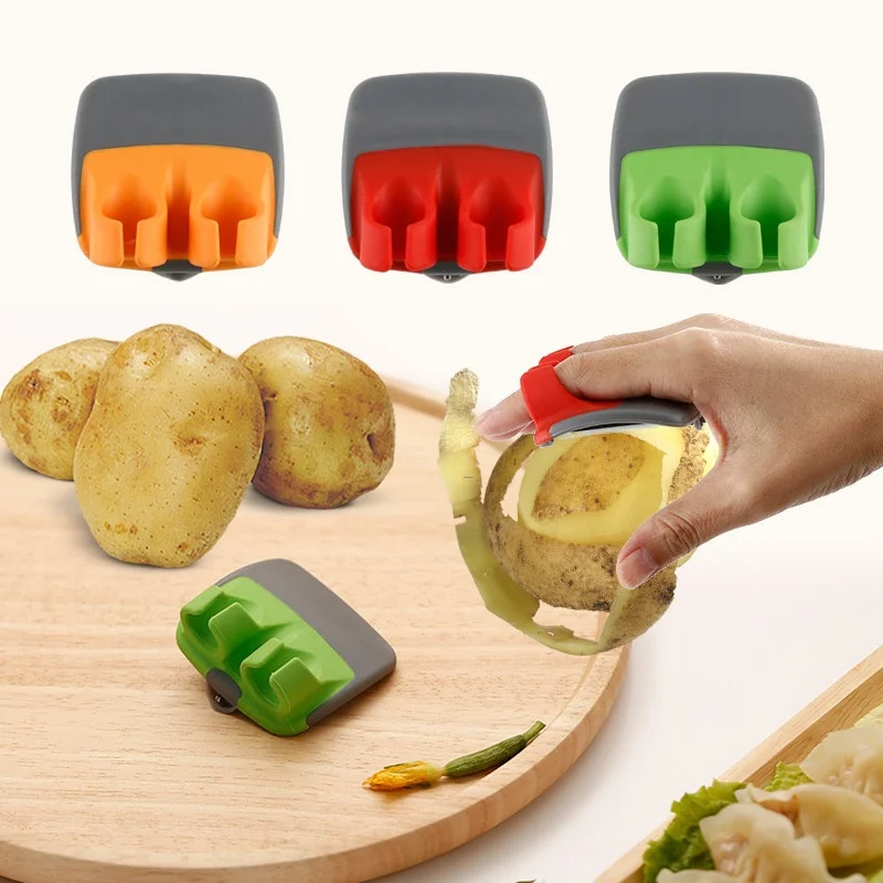 2pcs Fruit Peeler Stainless Blade Lemon Grapefruit Fruit Slicer Double Fingers Opener Cutter Quickly Stripping Kitchen Gadgets