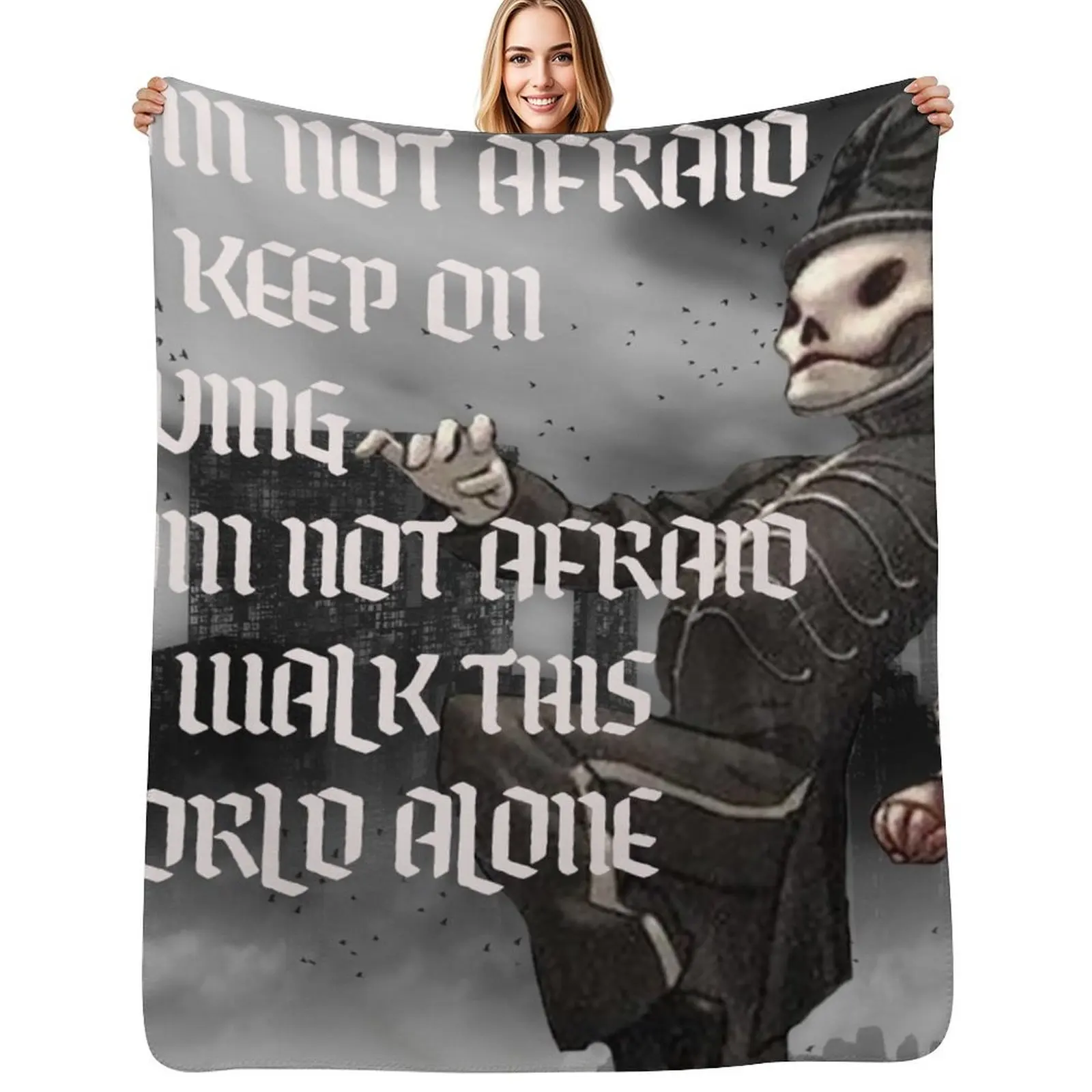 I am not afraid to keep on living Throw Blanket Hairy Bed Flannel Cute Plaid Luxury St Quilt Blankets