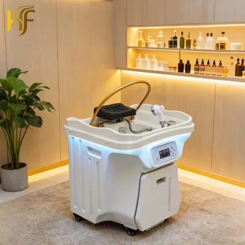 No Plumbed Head Spa Shampoo Basin Portable Head Spa Sink Japanese Hair Equipment 60L Water Storage 30L Wastewater