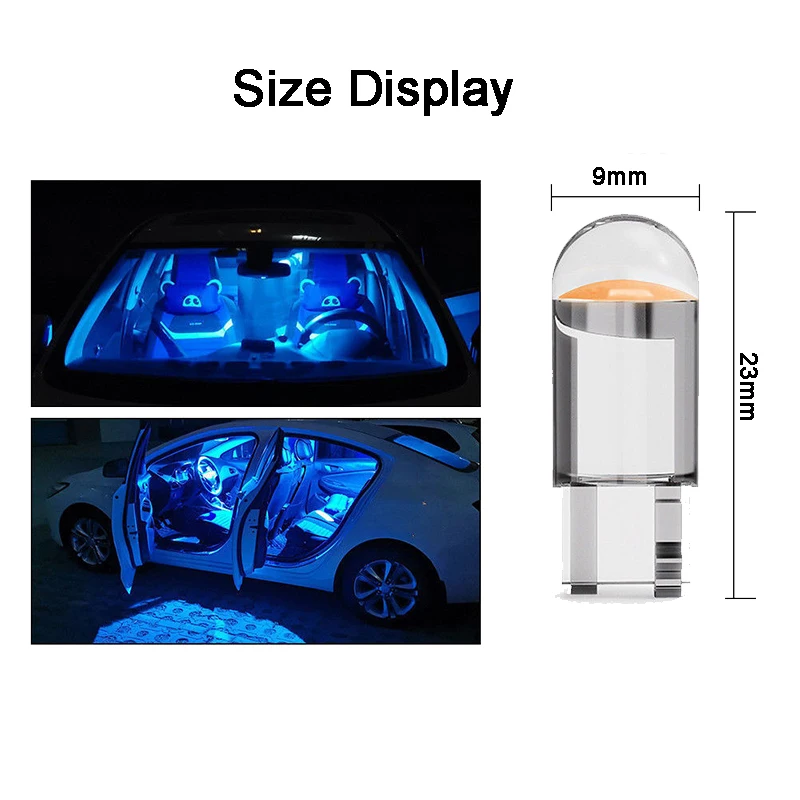 10 pces t10 w5w 12v conduziu a lâmpada do carro para a luz lateral da porta da leitura