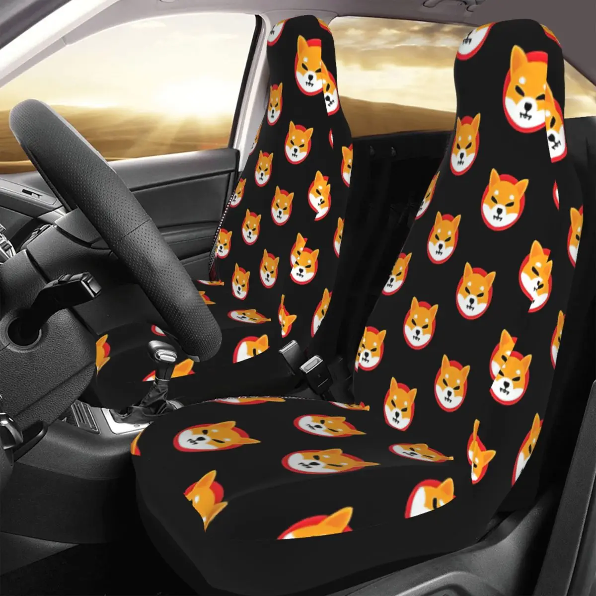 

Shiba Inu SHIB Crypto Logo Stocks Investor Car Seat Cover Custom Printing Universal Front Protector Accessories Cushion Set