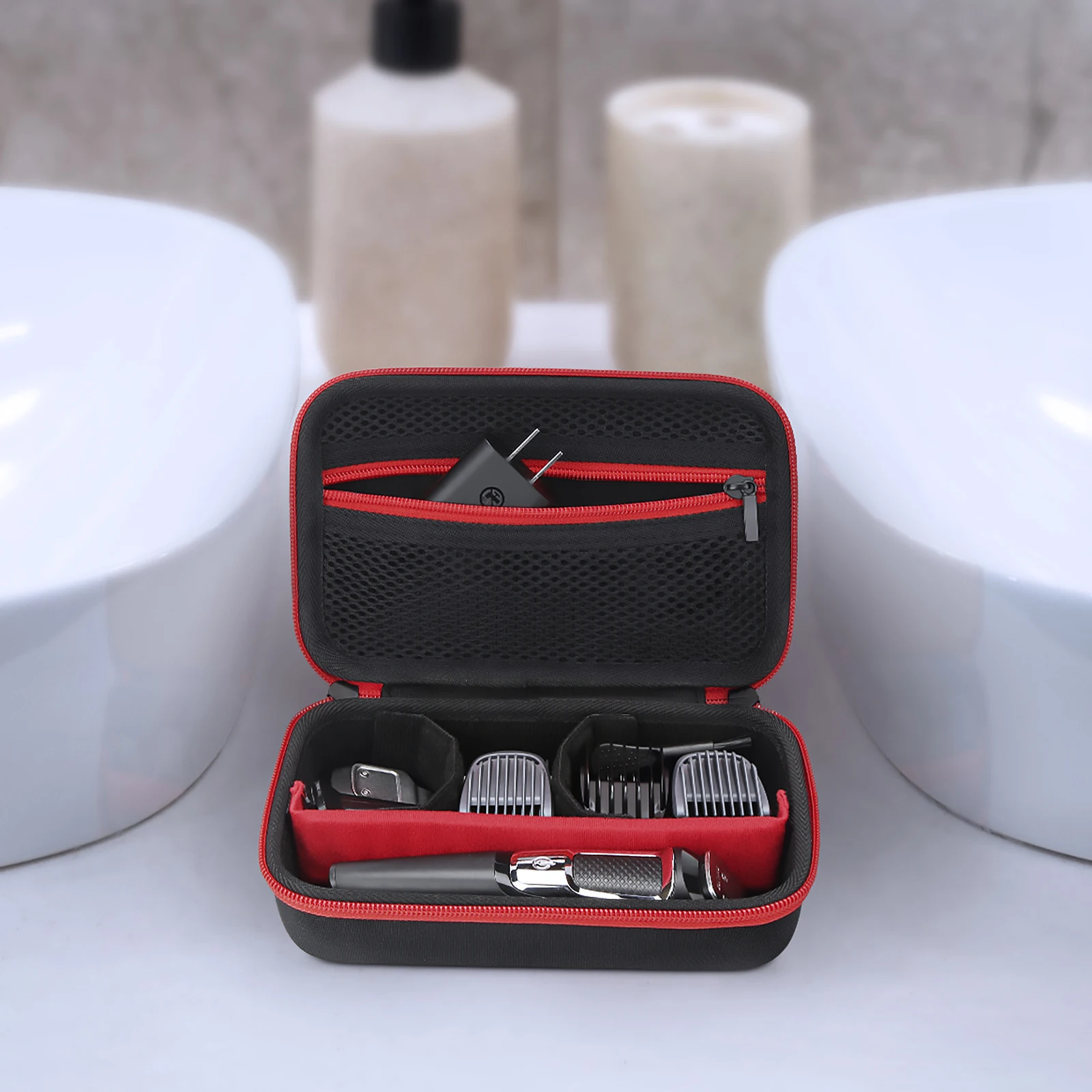 حافظة صلبة من مادة EVA لهاتف Philips Norelco Multigroom MG3750، MG5750 / MG5749 Series 3000/5000 ماكينة تشذيب اللحية حقيبة تخزين للسفر