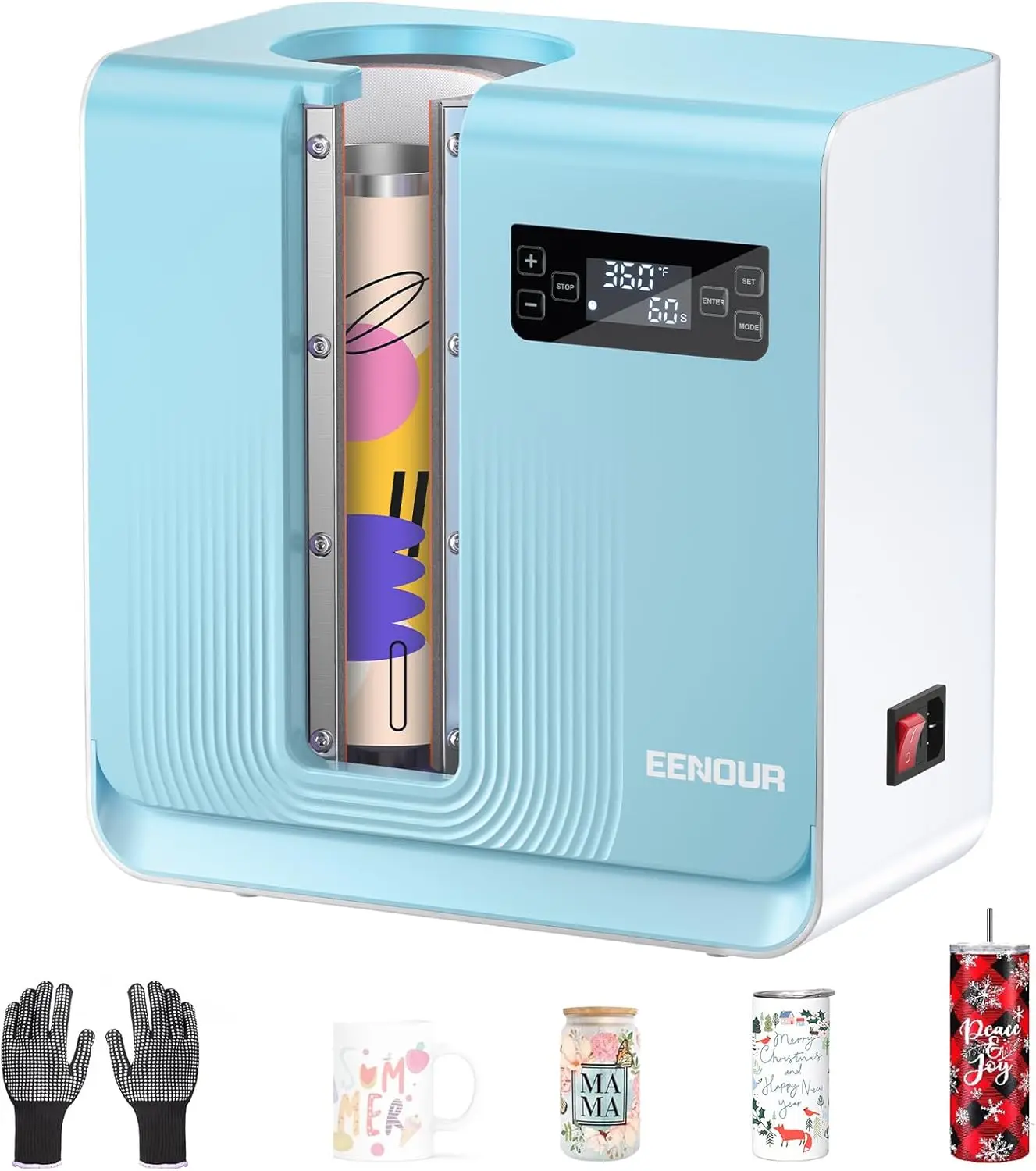 

Auto Tumbler Heat Press Machine, 360° Rotating Mug Press for 11-32oz Cups, Sublimation Tumbler Press with Digital Display