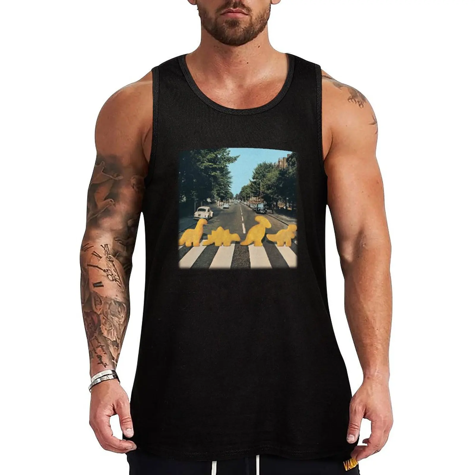 Dinosaur chicken nuggets - nuggie road Tank Top new in tops & t-shirt quick-drying t-shirt Men's gym t-shirt Men's singlets