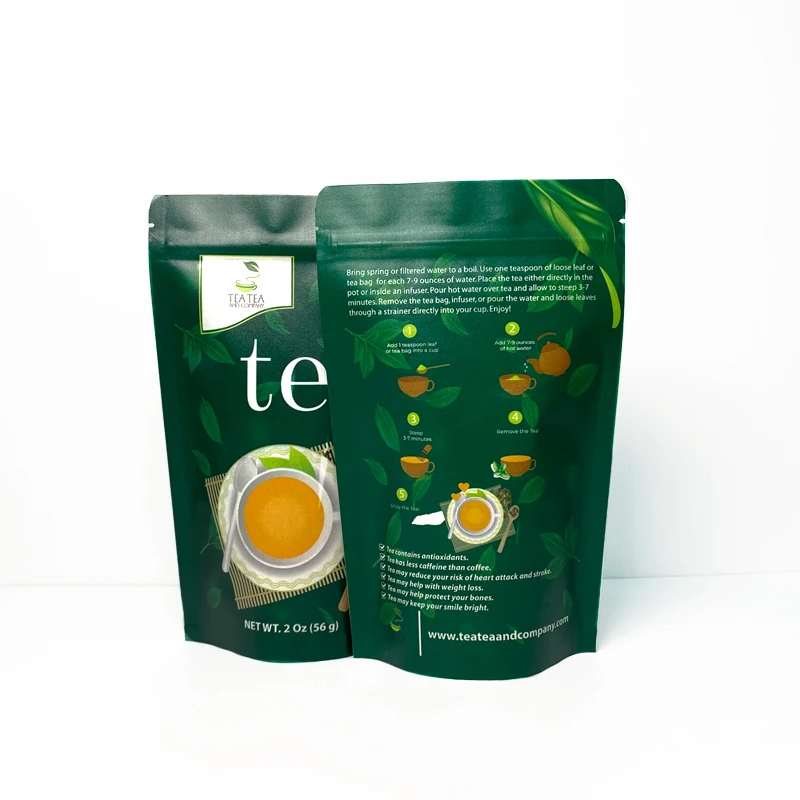 Aangepast pakket Kraftpapier ritssluitingszak voor 50 stuks gepersonaliseerde gummies Candy Tea Pouch Stand Up Bags