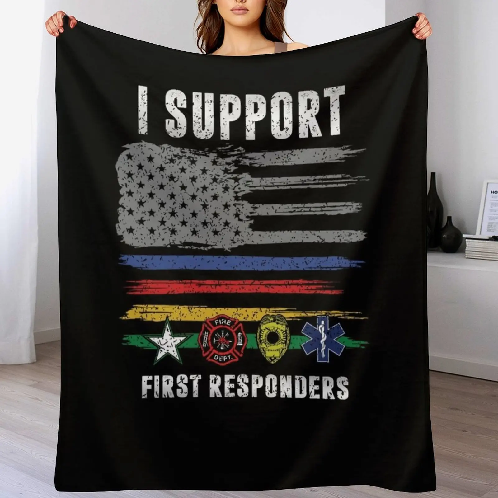 I support First Responder Throw Blanket blankets and throws Luxury Brand Heavy Blankets