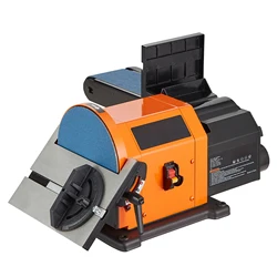 SucceBuy Belt Disc Sander Combo with 5A/4.3A/2.5A Induction Motor Belt Sanding Machine Woodworking Deburring Grinder Combo Bench