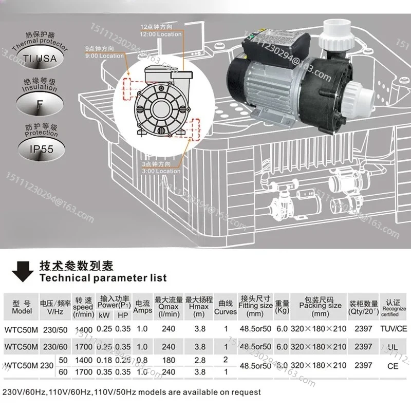 3.0HP Multi-Function Water Pump for Bath Booster, Whirlpool Spa & Home Distribution