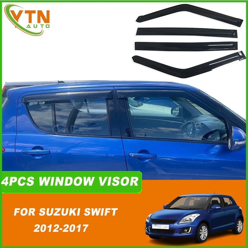 

Для Suzuki Swift 2012 2013 2014 2015 2016 2017 4 шт. черные ветрозащитные щитки дверной козырек защита от солнца и дождя дефлекторы окон автомобиля