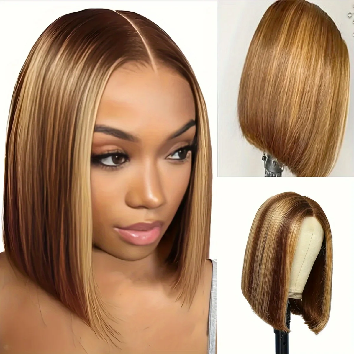 

Прямой синтетический парик Боб, от черного до светлого цвета, элегантный женский классический прямой парик Боб с пуговицами спереди, Natura