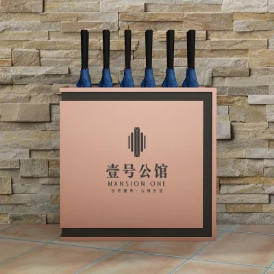 Umbrella stand Commercial sales department High-end umbrella stand Hotel lobby welcome department Stainless steel creative