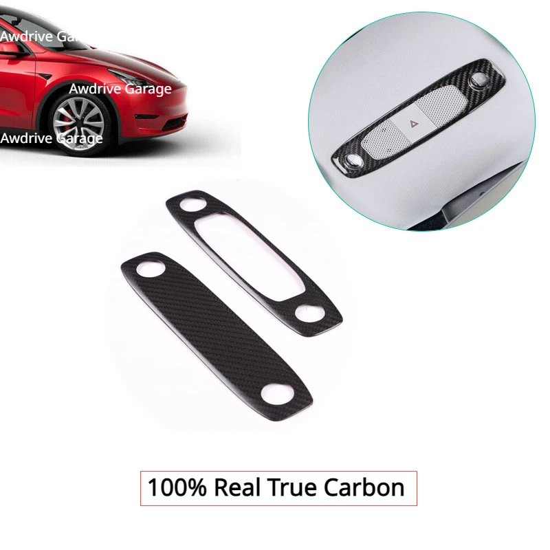 

Real True Carbon for Tesla Model 3 Y Reading Light Decorative Sticker Cover Car Trim Modification Interior Accessories 2017-2023