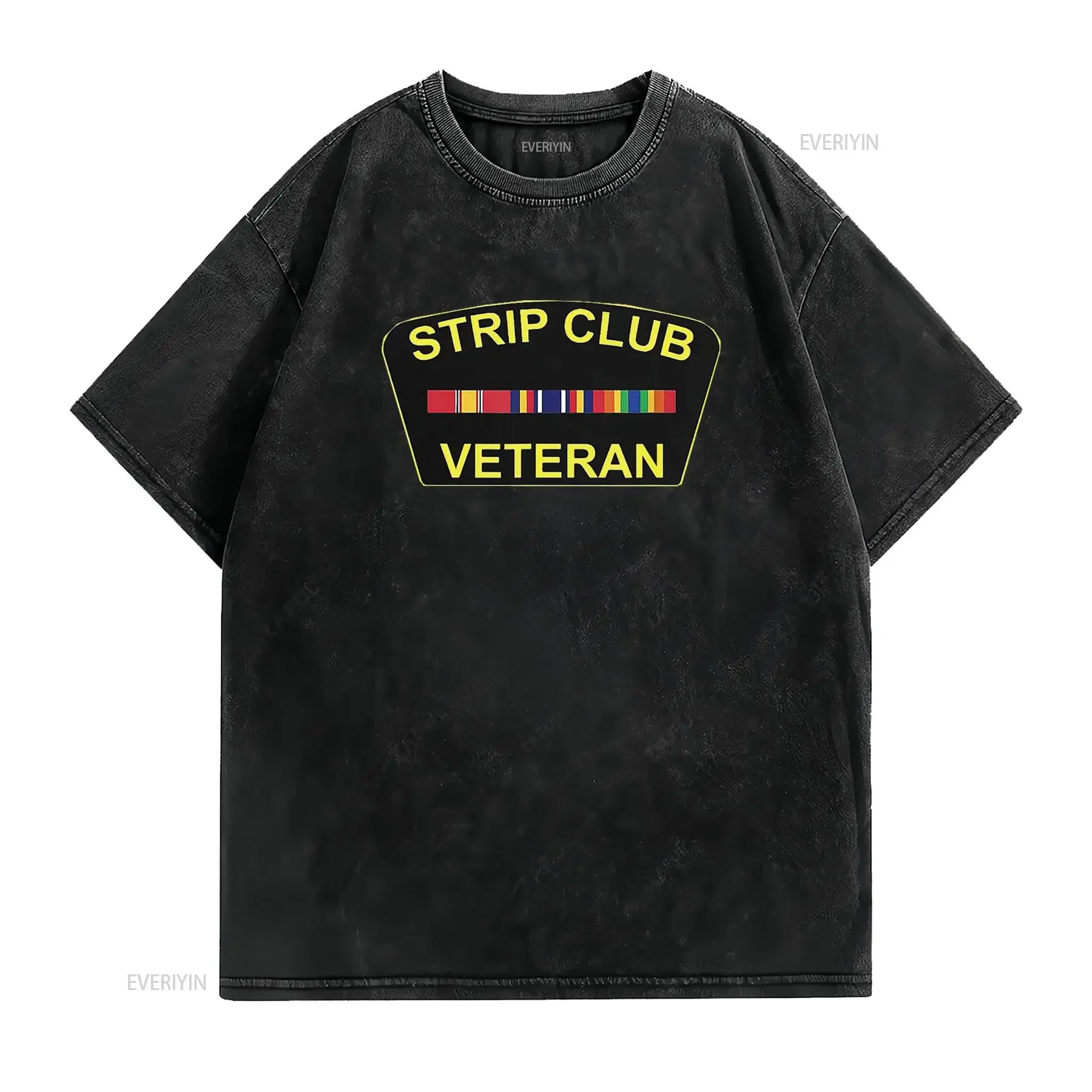 Womens Military Strip Club Veteran T Shirt 20509 vintage Washed Breathable Slightly fashion Stylish Comfortable Versatile