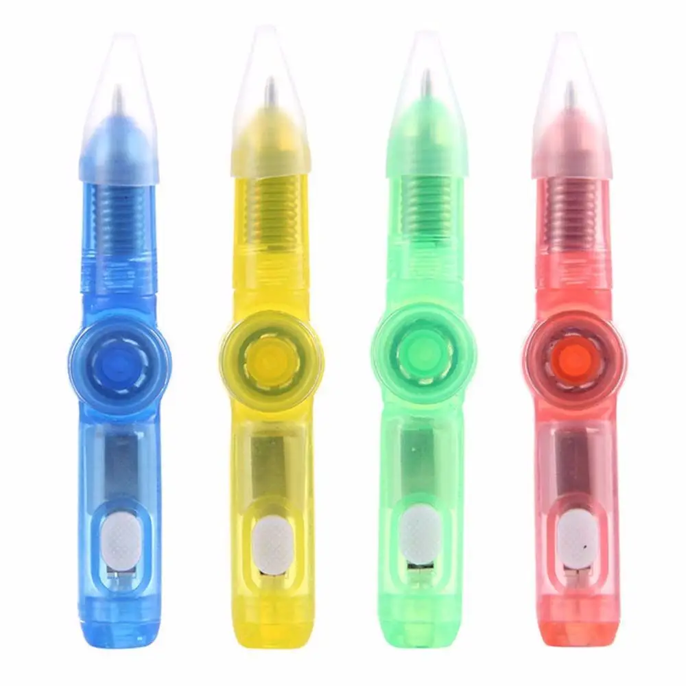 Supplies Fidget Spinner Light Combo Stress Relief Toys Invisible Glow Ink Pen Turning Pen Fingertip Top Gyro Ballpoint Pen