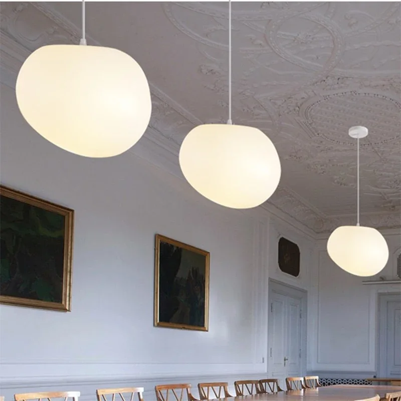 Nordic Pebble lampy wiszące LED design salon jadalnia osobowość szklana lampa wisząca centrum handlowe sypialnia oświetlenie kawiarni