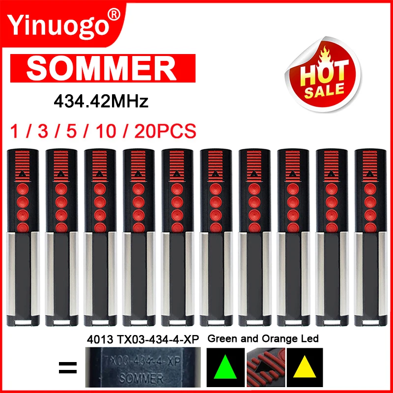 

SOMMER 434MHz TX03 434 4 XP Garage Remote Control 434.42MHz SOMMER 4013 TX03-434-4-XP 4014 4022 TX02-434-2 Gate Remote Control