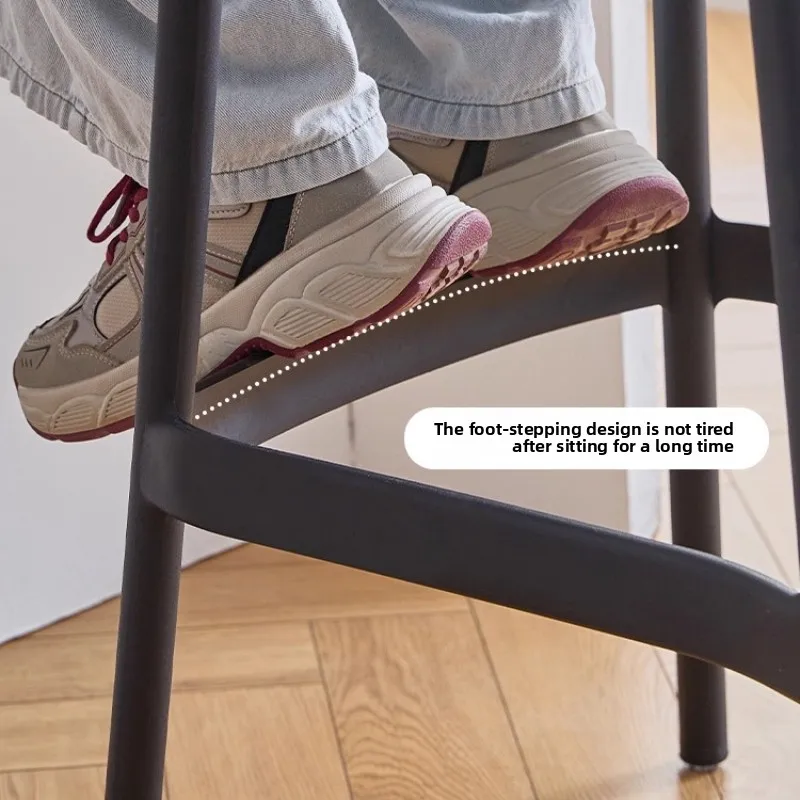 Bar Chair Modern Minimalist Counter Stool Plastic Backrest Home Stackable Tall Designer Creative Nordic Simple Furniture