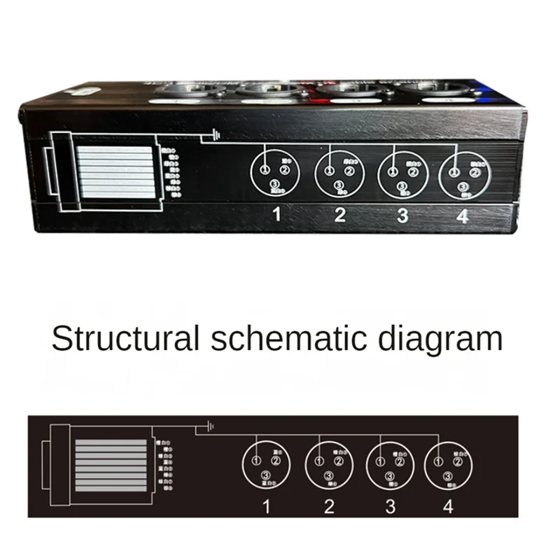 CJSD-1Pc 4-Channel 3-Pin XLR Audio And DMX Over Network Cable Extender, DMX512 Network Signal Extender , Male Easy Install