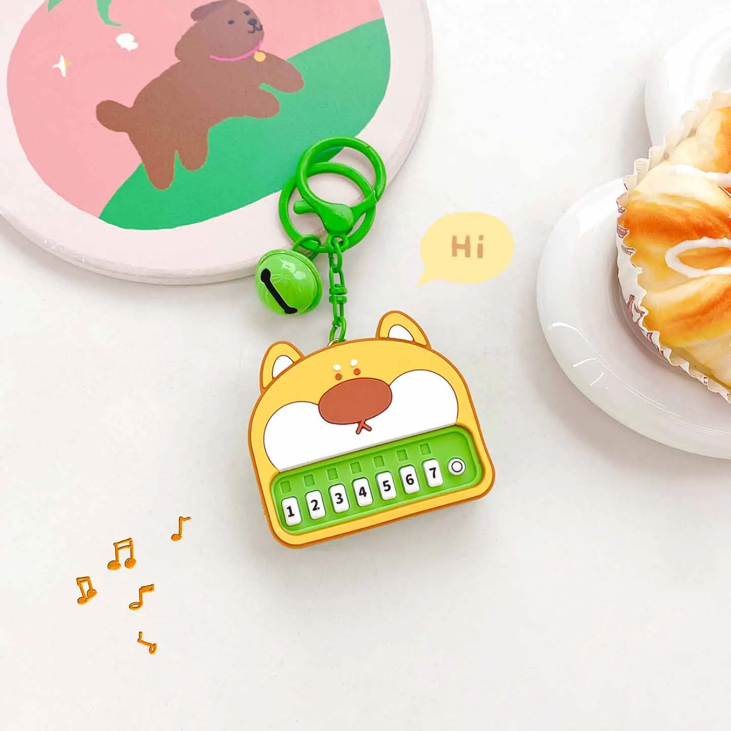 Porte-clés de piano électronique petit animal pour enfants, pendentif de l'hypothèse électroluminescente créative, cadeaux amusants et mignons, sac à dos, nouveau