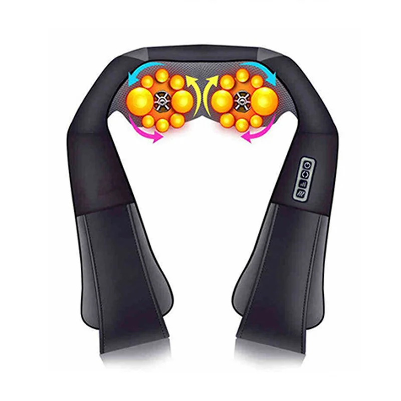 Electrical Home Car Body Neck Massager Back Relaxation Massagem U Shape Shoulder Shiatsu Infrared heated 3D Kneading Shawl belt