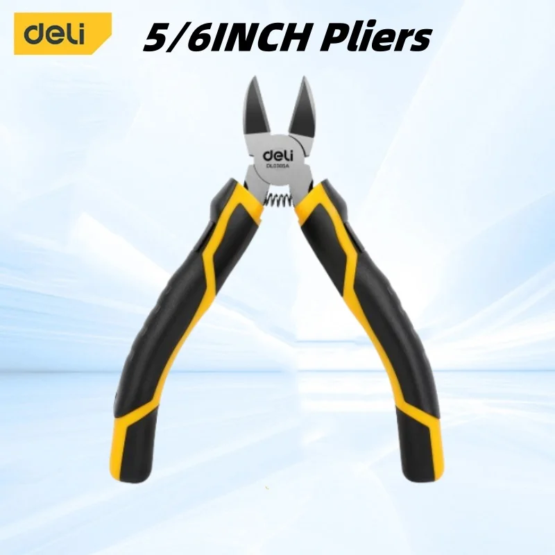 Deli 5 / 6 Inch CR-V Plastic Nippers Pliers Jewelry Wire and Cable Cutter Cutting Side Scissors Mini Pliers Electrical Tools