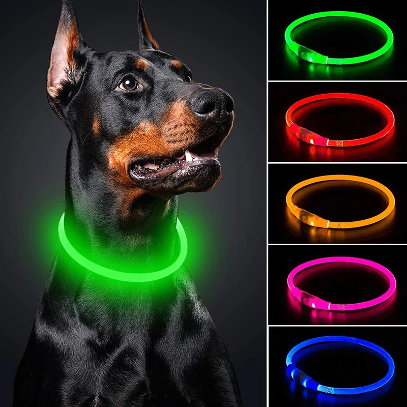 

Adjustable Glow In Night Pet Dog Puppy Safe Luminous Flashing Necklace Pet Supplies LED Lights Dog Pets Collars