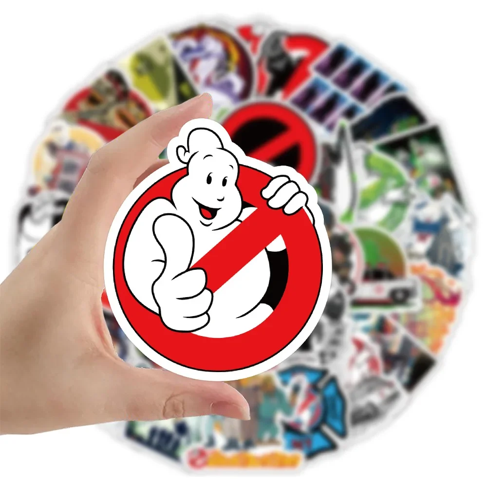 53 قطعة ملصقات الرسوم المتحركة Ghostbusters ملصق الفيلم المخيف لعبة الشارات سجل القصاصات الأمتعة المحمول الغيتار الدراجة لعبة مضحكة