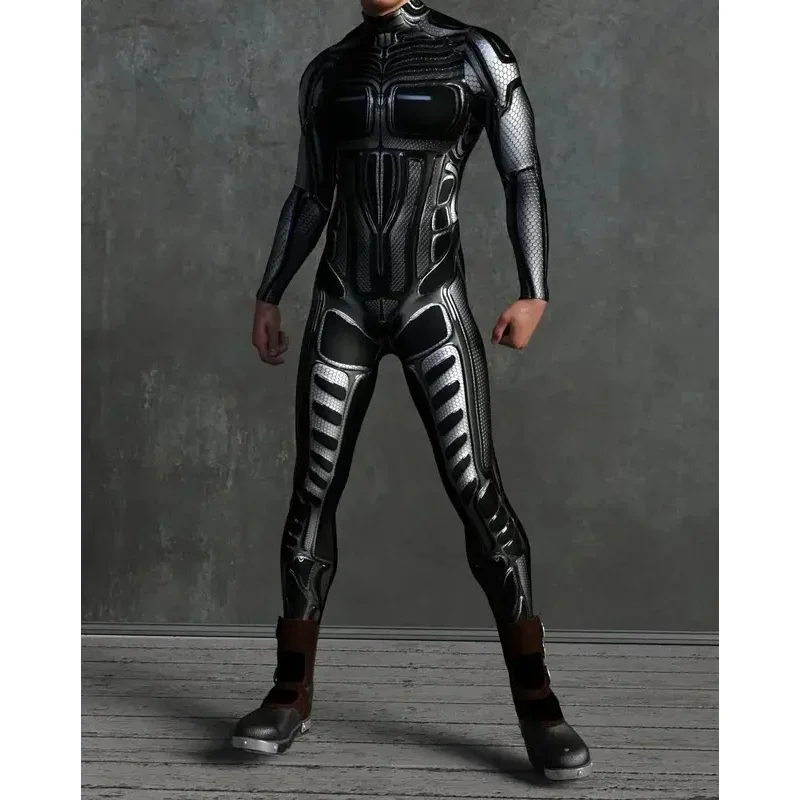 남녀공용 사이버 펑크 점프 수트, 멋진 컬러 드로잉 코스프레 바디 수트, 스팀펑크 코스튬, 할로윈 파티 쇼, 젠타이 세트