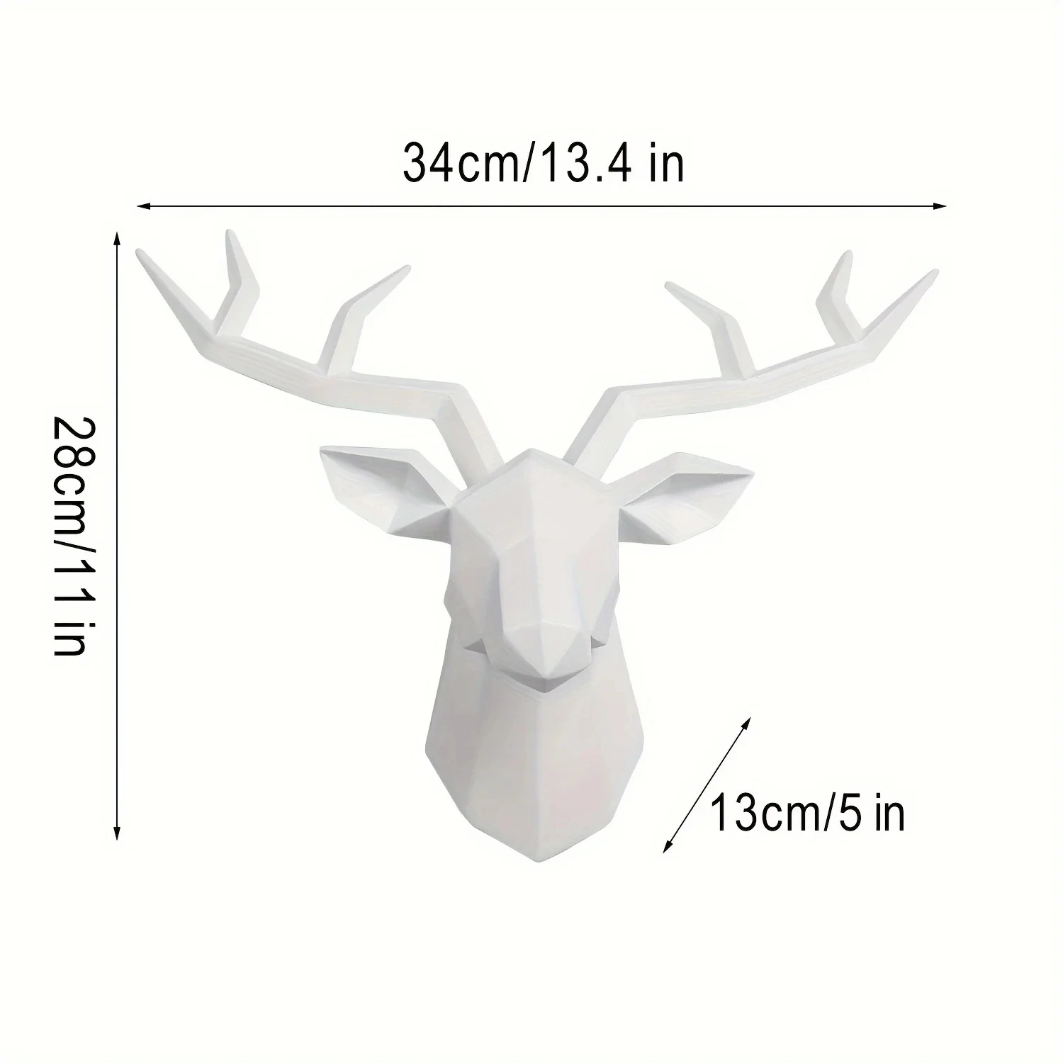 Wall Decor Wall Sculpture,Resin Statue Deer Head Wall Hanging Creative Home Wall Decoration Artificial Animal Crafts Figurines