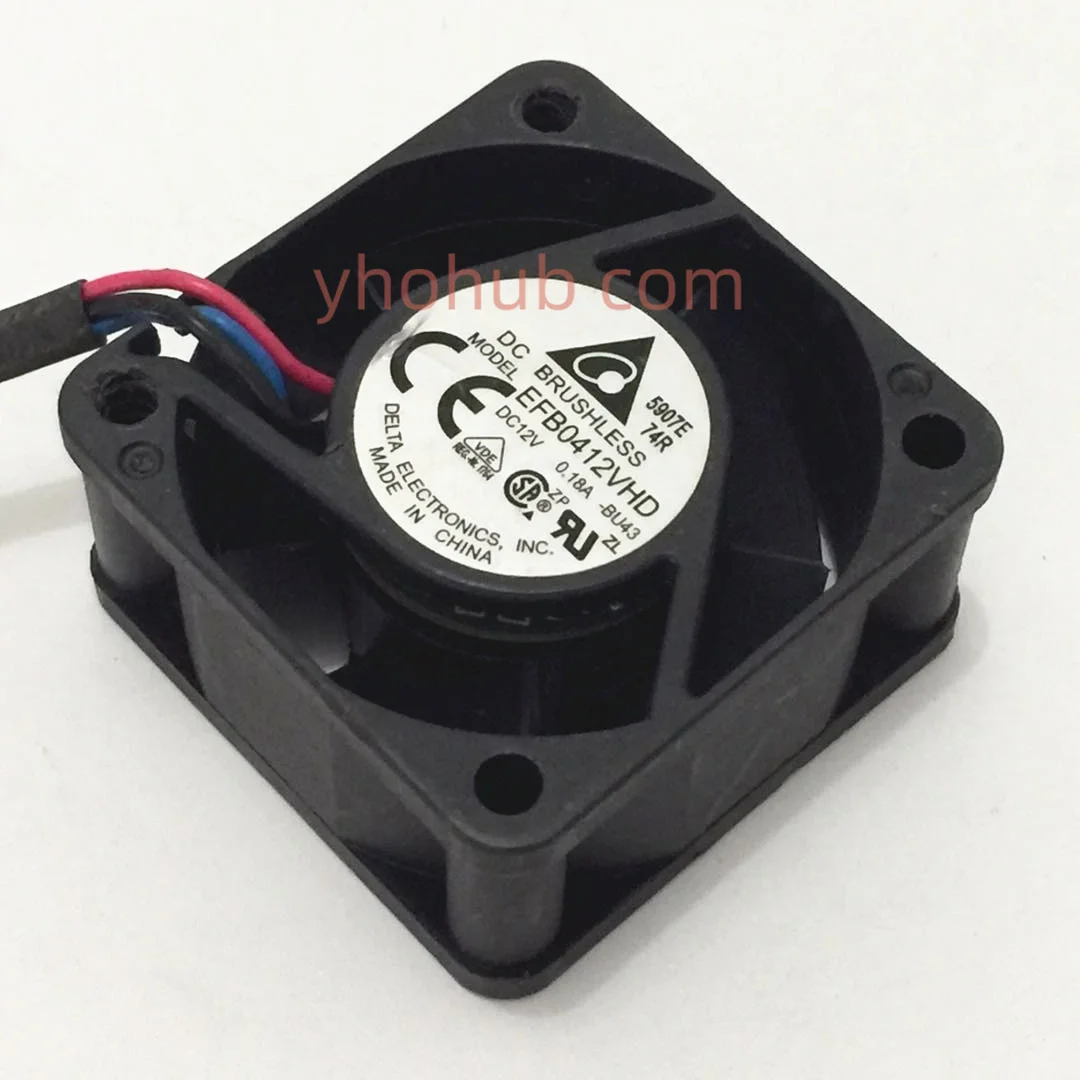 Delta Electronics EFB0412VHD BU43 DC 12V 0.18A 40x40x20mm Server Cooling Fan