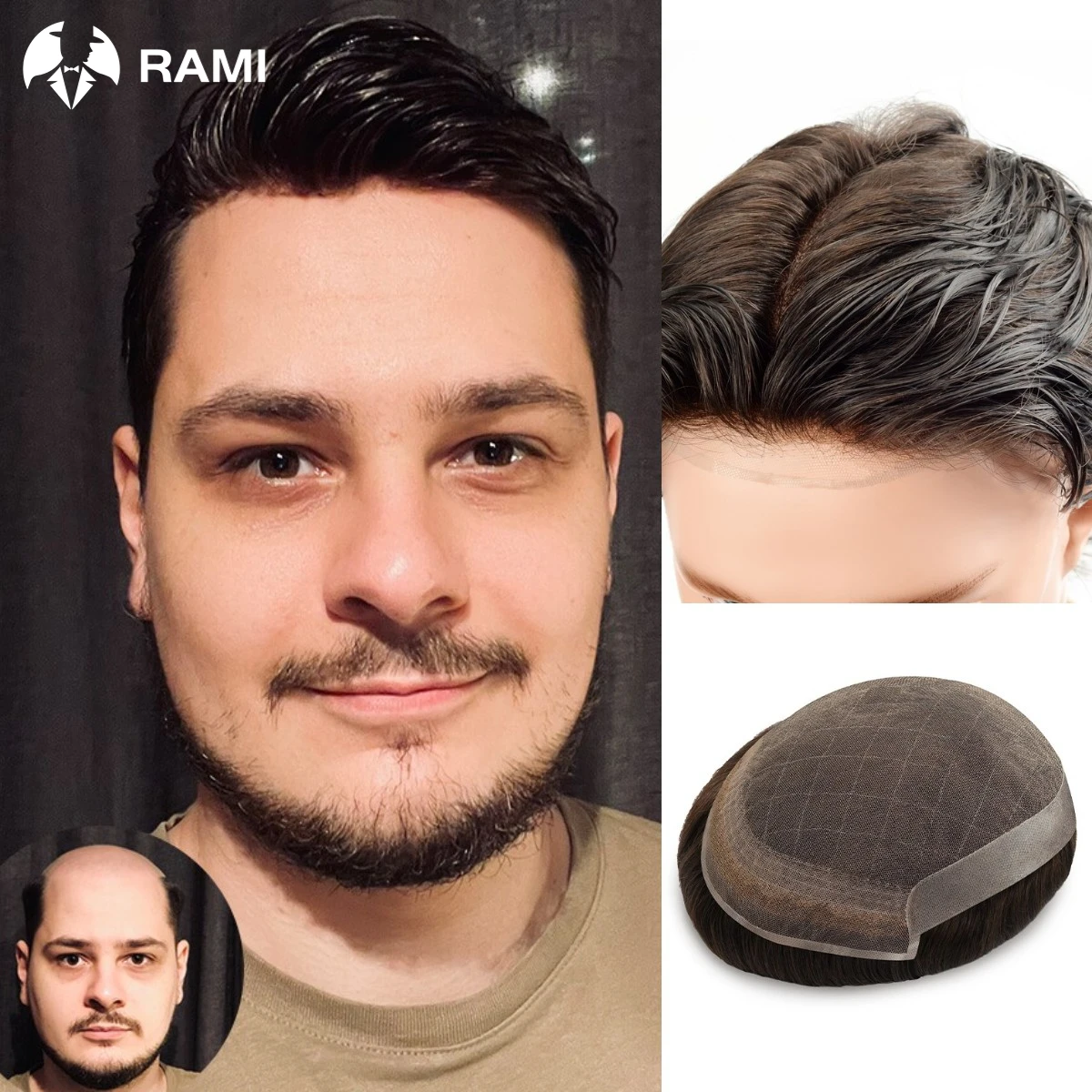 OCT Men Toupee Lace PU Base Wigs For Men Capillary Men's Hair Pieces Male Human Hair Prosthesis Natural Man Hair System Unit 6