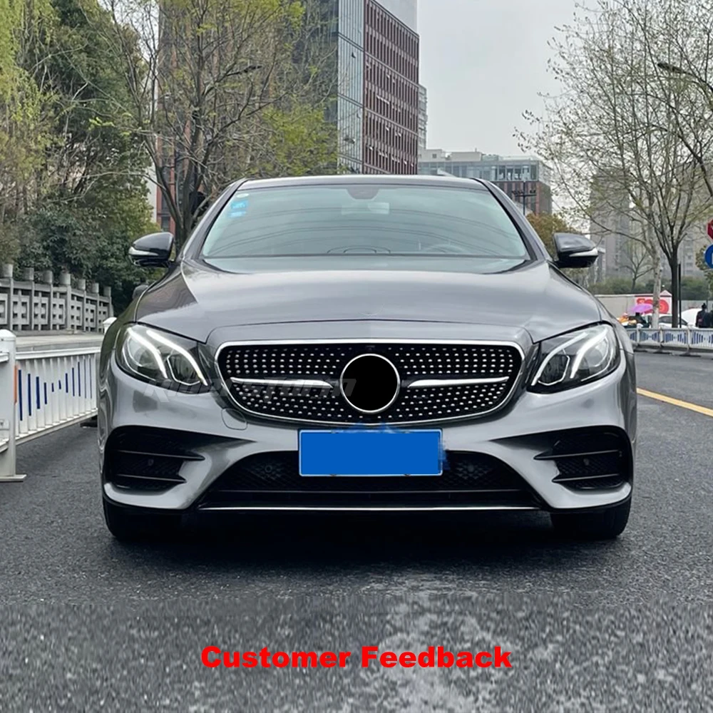 2015-2019 For merced W213 Diamond grille ABS Black With Camera hole E-Class E200 E250 E300 E350 E400 E500 E550 Sport W238 Grille