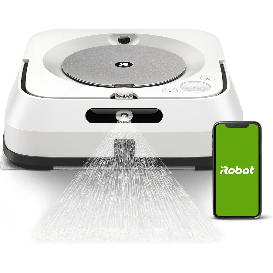 Jet M6 6110 Ultimate Robot Mop- Wi-Fi Connected Precision Jet Spray Smart Mapping Works with Alexa Ideal for Multiple Rooms