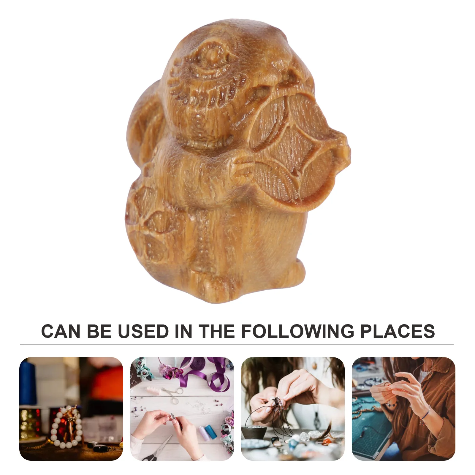 

Wood Bunny Charm Retro Decorative Pendant Smooth Texture Rabbit Craft Hanging Decor DIY Keychain Gift Wood Bunny Charm