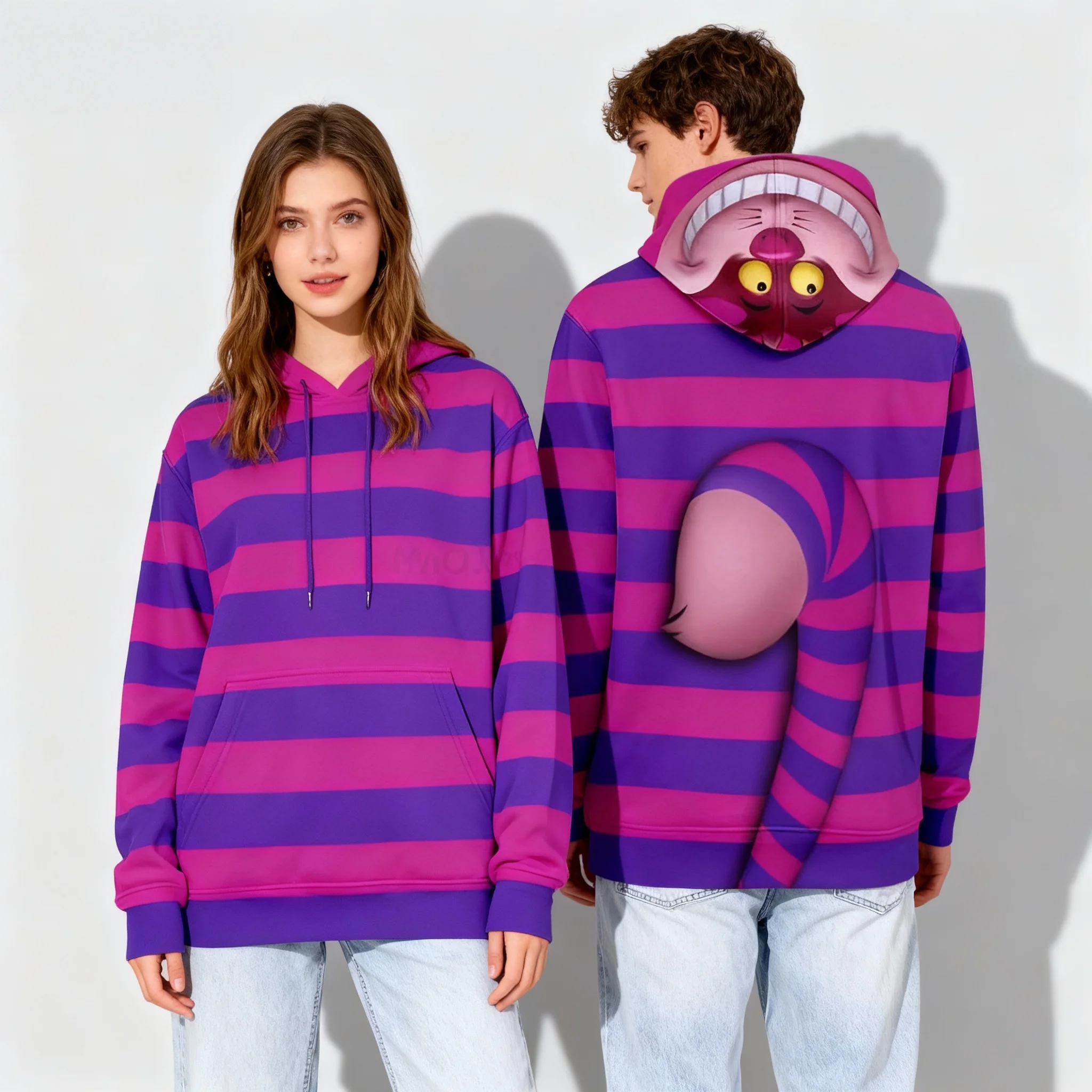 

Осенне-зимняя толстовка с капюшоном Disney, Чеширский кот, тема тигго, топ для косплея, костюм для взрослых и детей, костюм для родителей и детей, костюм для вечеринки