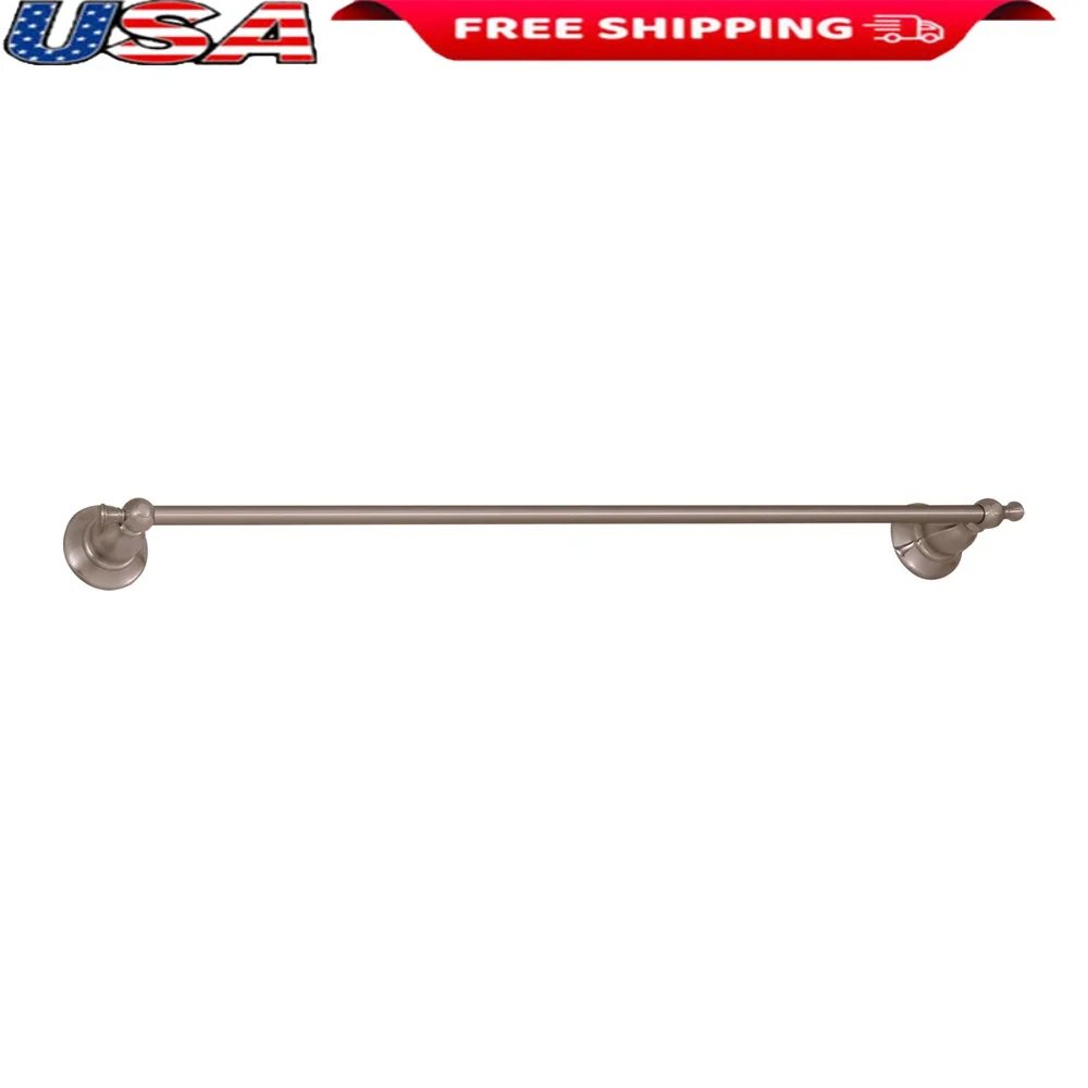 

Элегантный 24-дюймовый настенный вешалка для полотенец, атласная никелевая отделка, металлическая конструкция, простая установка, аксессуар для ванной комнаты и кухни