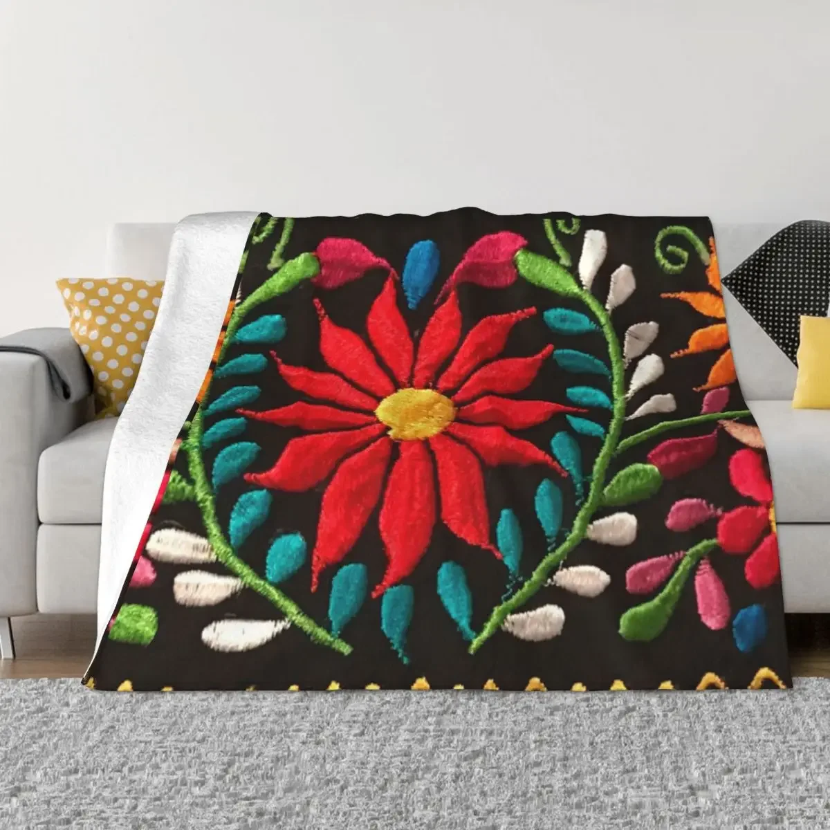 

Spanish Flowers Throw Blanket Blankets Sofas Of Decoration Soft Plush Plaid Blankets For Bed Fluffy Shaggy Blankets