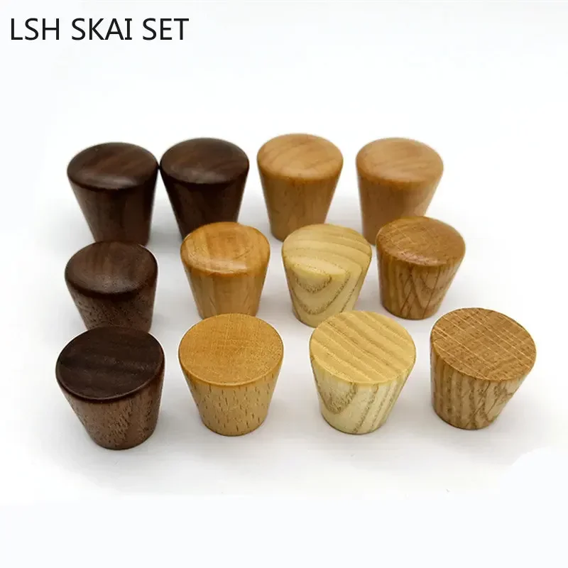 5Pcs Natural Wooden Drawer Knobs Kitchen Cabinet Handles Desk Wardrobe Door Handle Furniture Hardware Fitting Solid Wood Pulls
