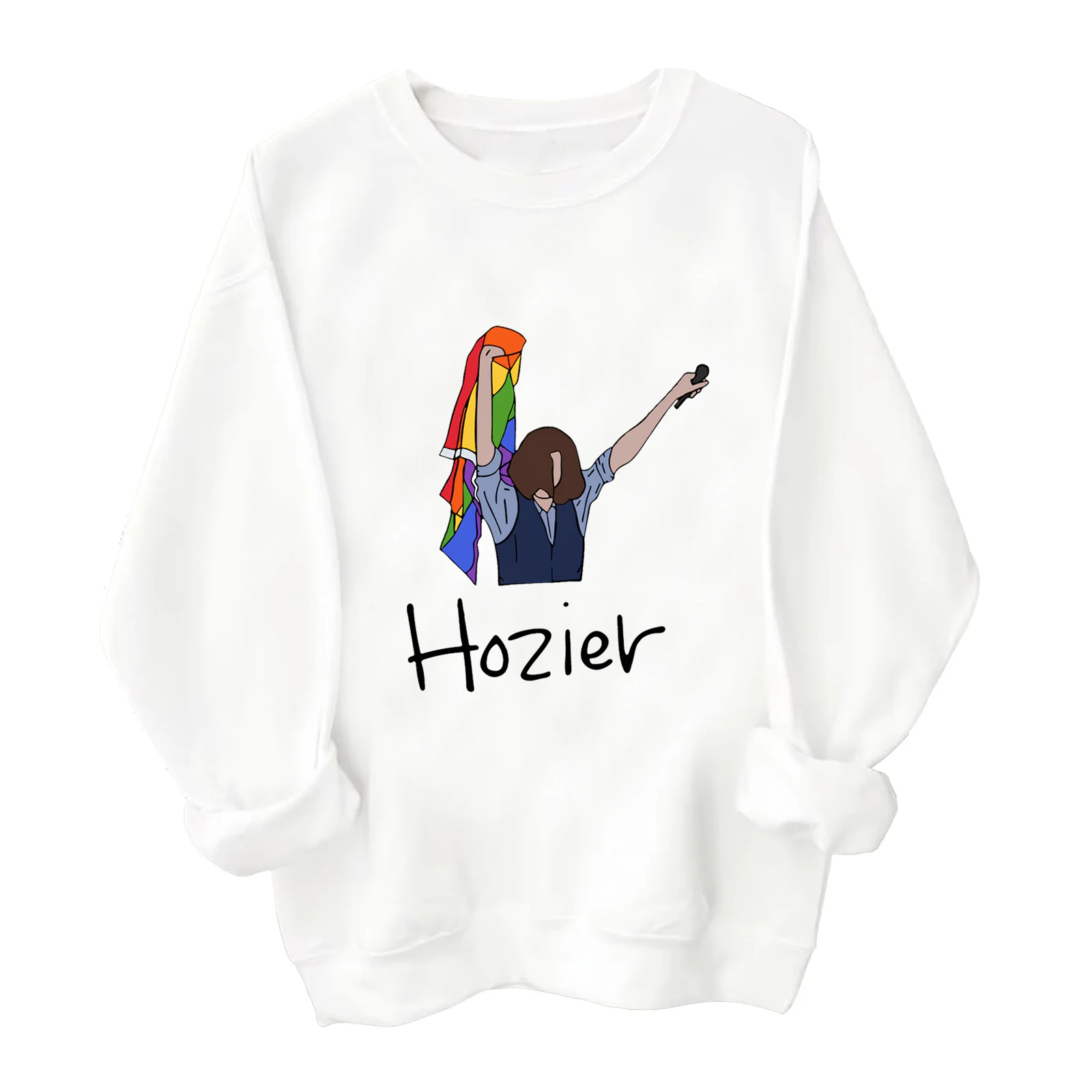 Hozier Concert Pride Flag 2024 Music Fans Gift  Long Sleeve O-Neck Spring Autumn Unisex Casual Sweatshirt Printing Hoodie