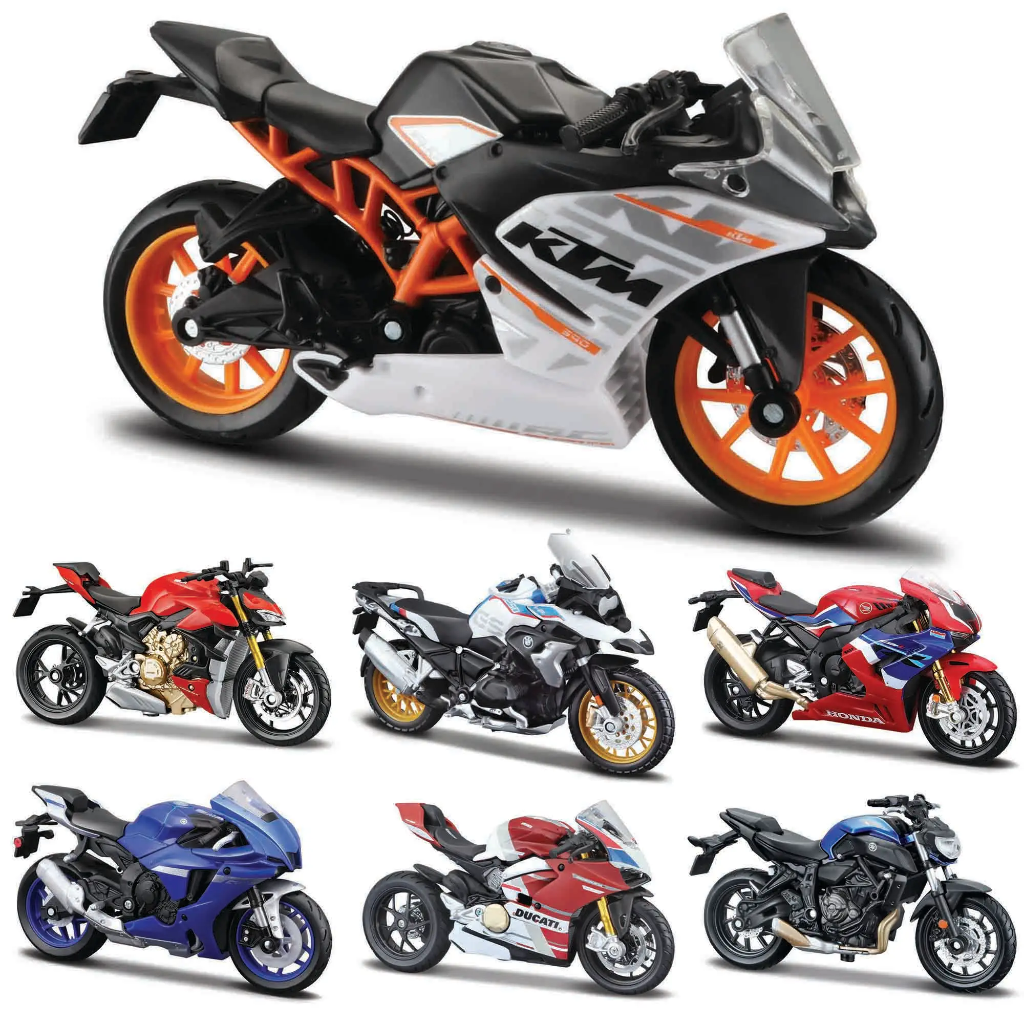 Maisto 1:18 KTM RC 390 CBR1000RR-R 2021 YZF-R1 네이키드 V4 S 야마하 MT-07 2018 오토바이 오토바이 모델 컬렉션 선물 장난감 