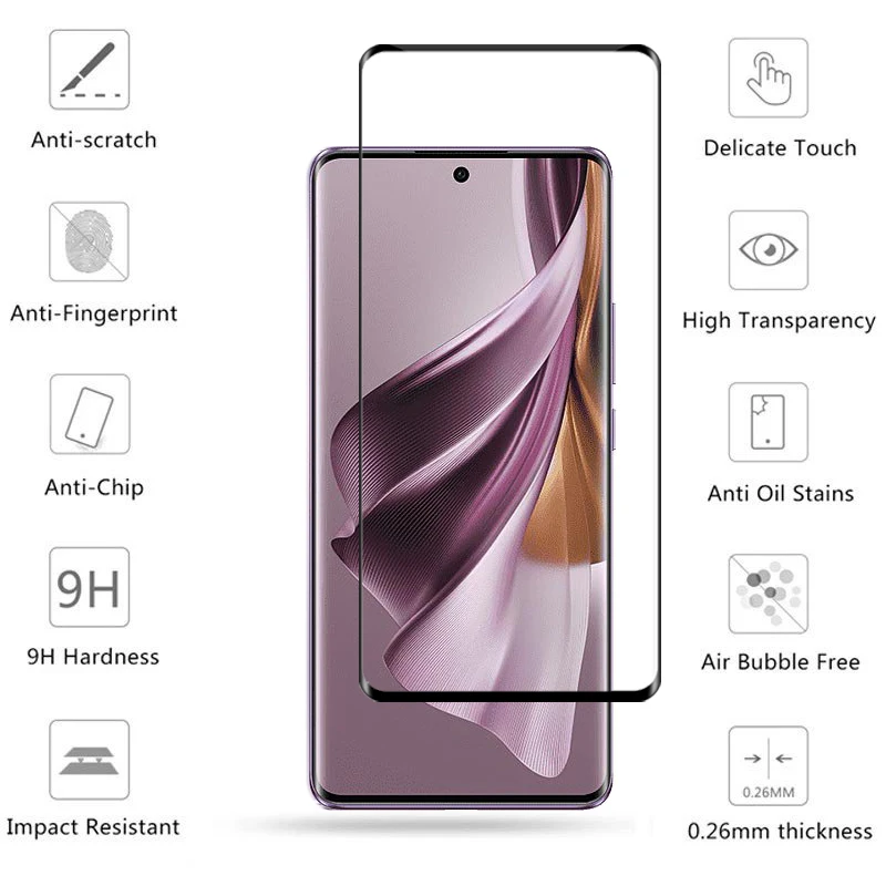 Full Cover Glass For OPPO Reno 10 Pro 5G Screen Glass Reno 10 Pro Screen Protector 3D Protective Phone Lens Film Reno 10 Pro