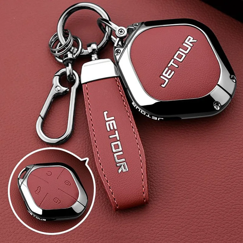 Autoschlüsseletui aus Zinklegierung für Chery Jetour Dashing IDM I-DM X-1 Plus DTC 2022 2025, Schlüsselanhänger, Fernbedienung, Taschengehäuse, Zubehör – Detail 2