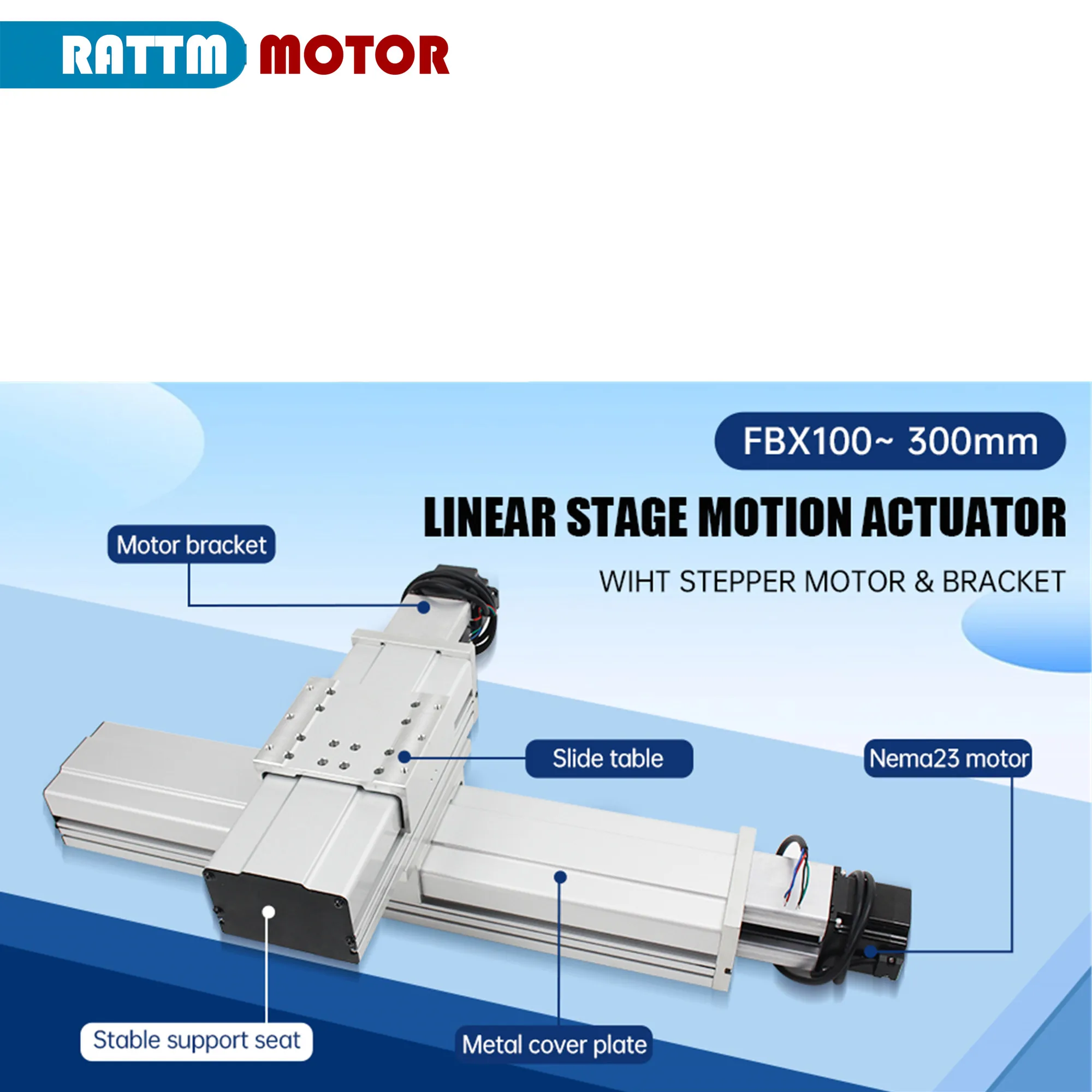 100mm Linear Guide Rail Precision Module Fully Enclosed Ball Screw Guide Rail Cross Dustproof Linear Slide Stroke 100mm-600mm