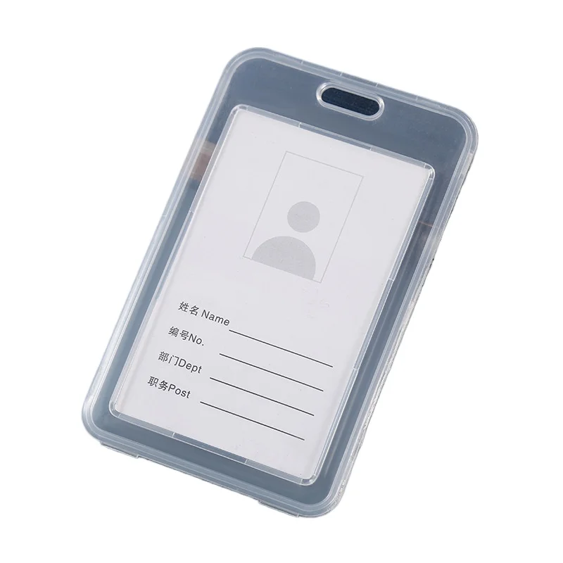 Transparent ID Tag Working Permit Case Sleeve Pass Work Card Cover Badge Holder for Staff Retractable Clip Badge Reel Lanyard