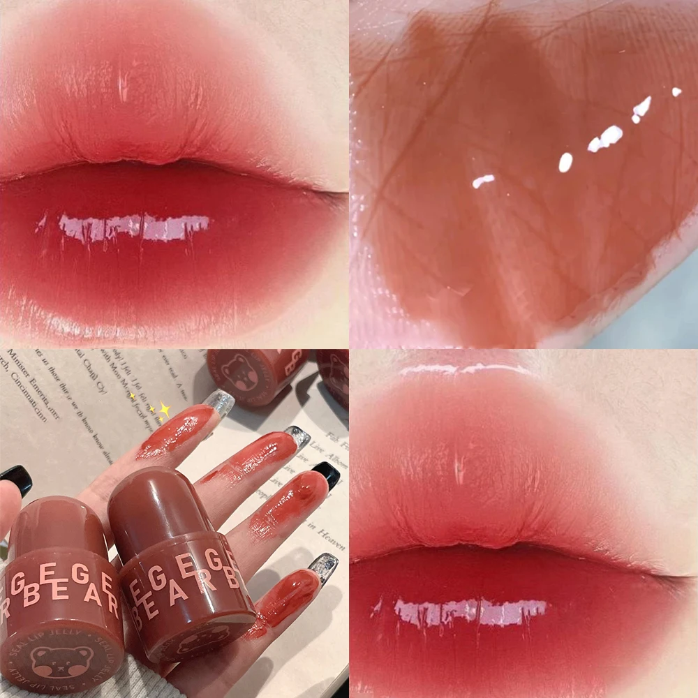 Wasserdichter Spiegel Wasser Licht Lip gloss Rose lila feuchtigkeit spendendes Kristall gelee flüssiger Lippenstift dauerhafte Lippen tönung Make-up Kosmetik