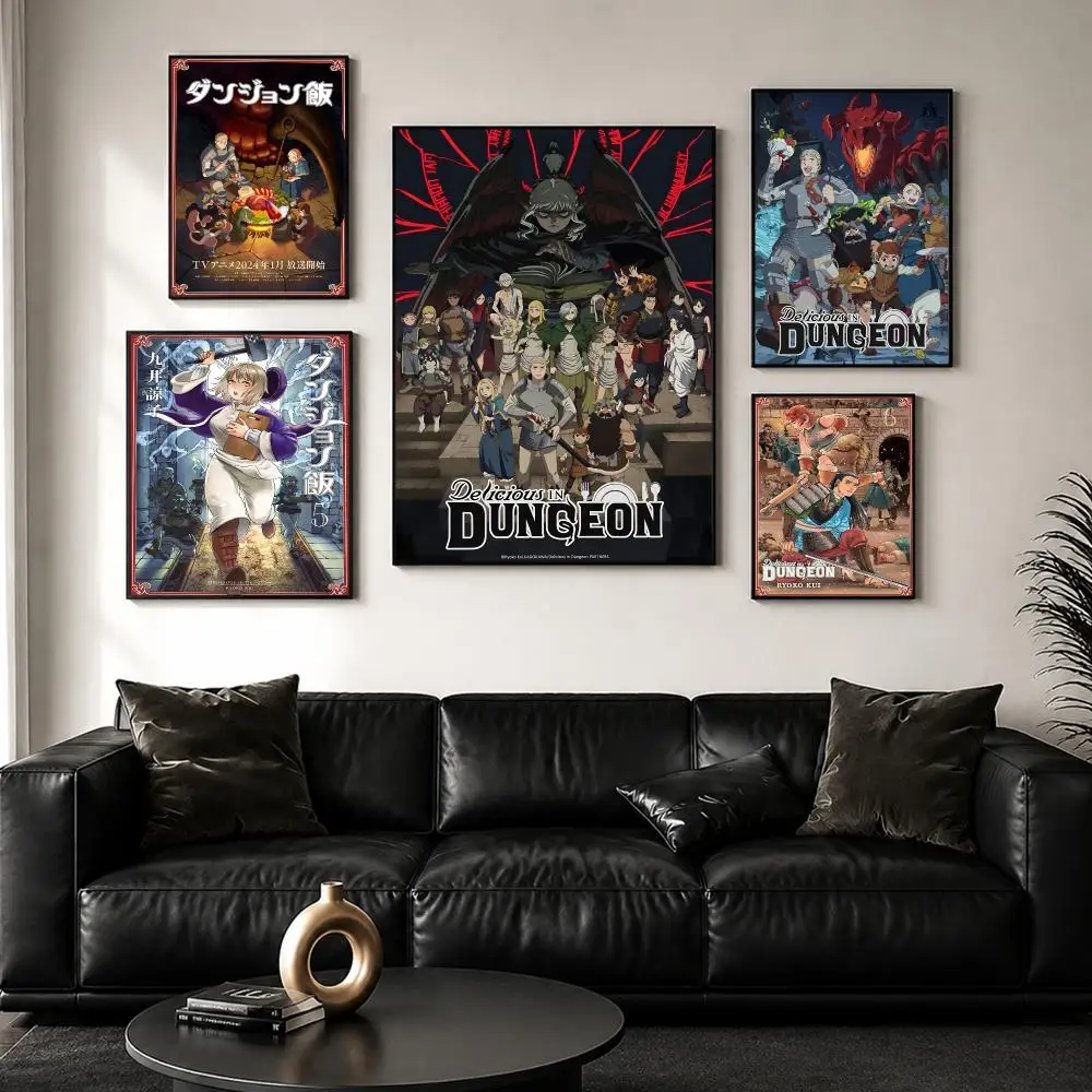 Anime Dungeon M-Meshi Poster Perfect Sticker Self Adhesive for Office Home Theater Wall Art Decor Fancy Gift